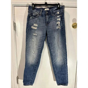 Abercrombie Fitch Jeans Womens 6 Blue 28 Skinny Leg Distressed Medium wash